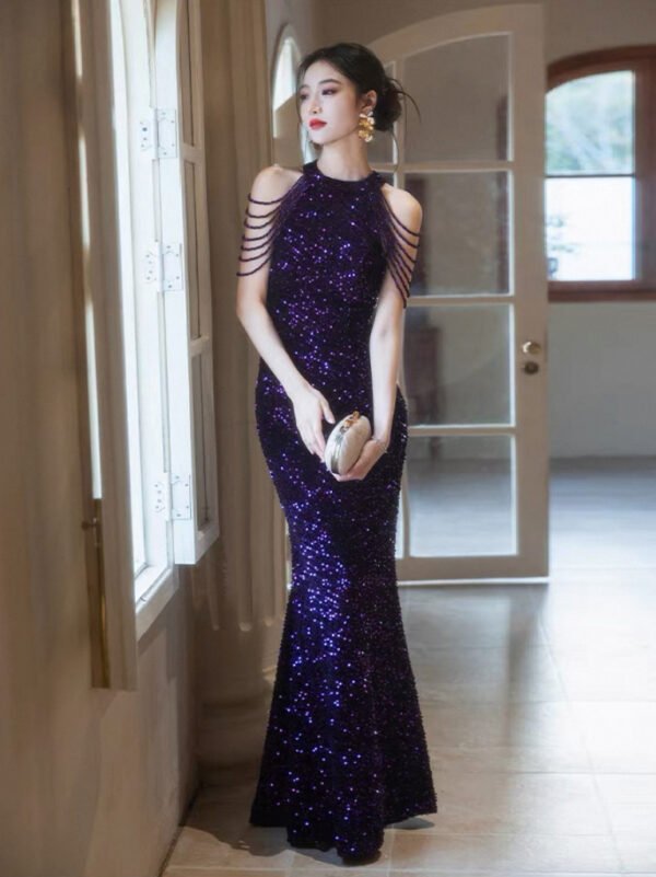 51. Sparkly purple mermaid dress