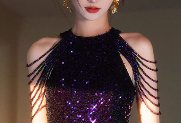 51. Sparkly purple mermaid dress - Image 4