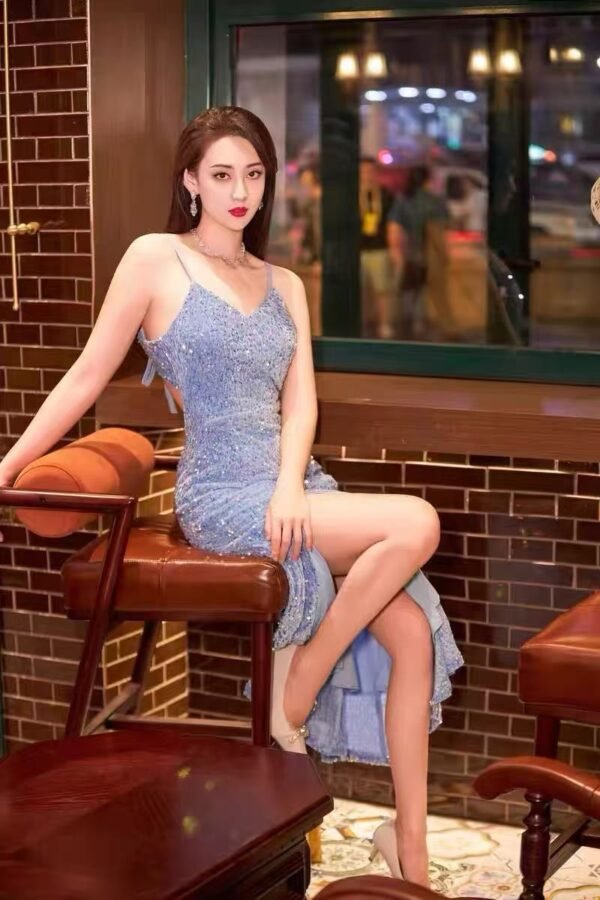 36. Sparkling Blue Mermaid Dress - Image 3