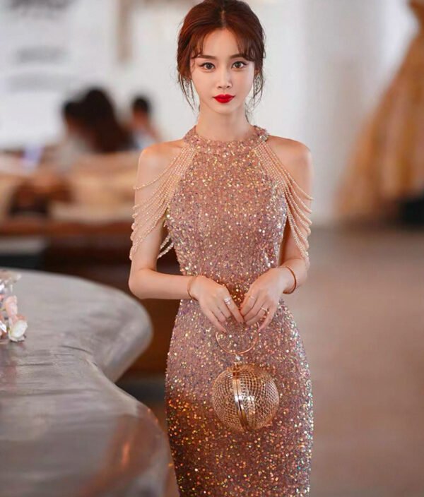 33. Sparkling Pink Party Dress