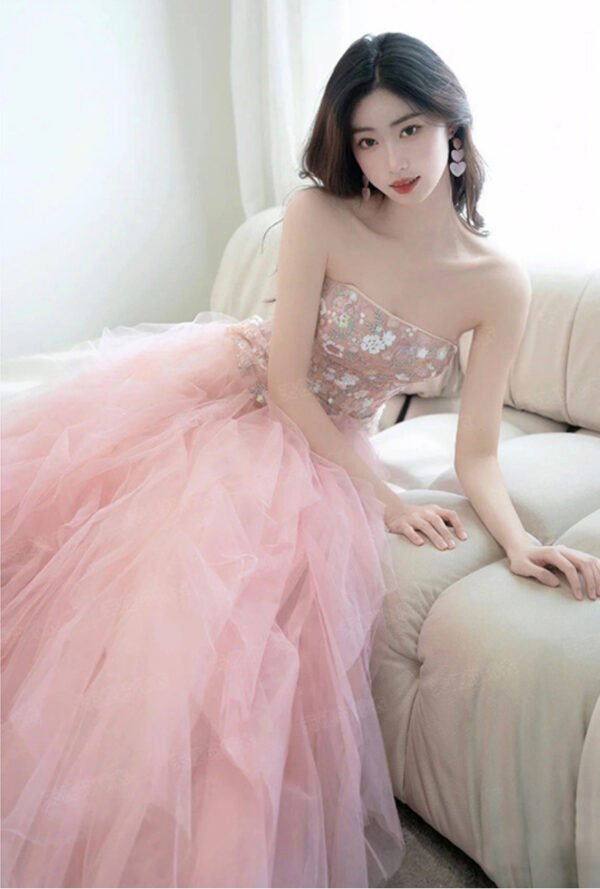 42. Pink Sparkling Prom Dress - Image 4