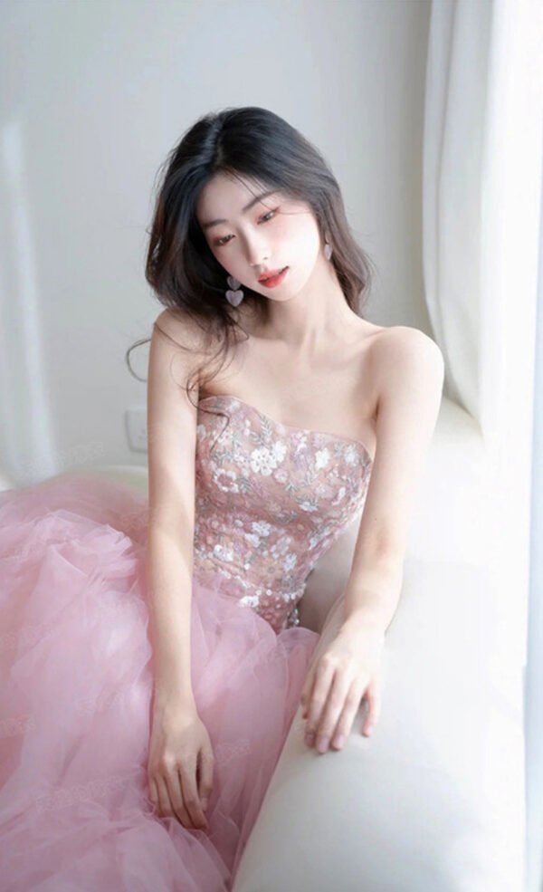 42. Pink Sparkling Prom Dress - Image 3