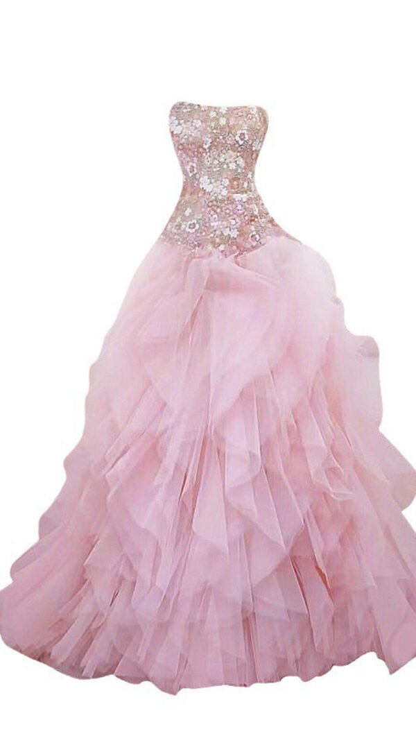 42. Pink Sparkling Prom Dress - Image 5