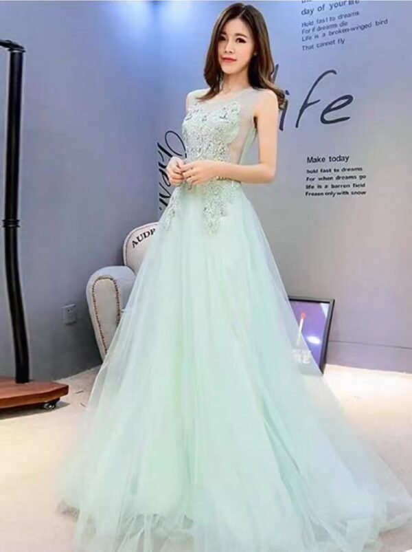 46. Light Green Prom Dress