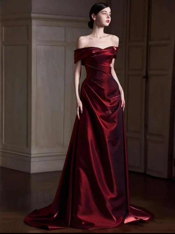 48. Luxurious Red Gown - Image 3