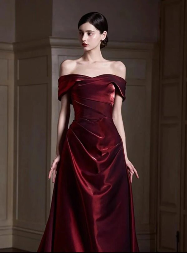 48. Luxurious Red Gown - Image 4