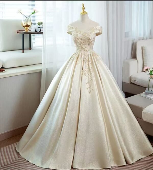 52. Golden Prom/Party Gown for Rent