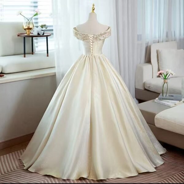 52. Golden Prom/Party Gown for Rent - Image 3