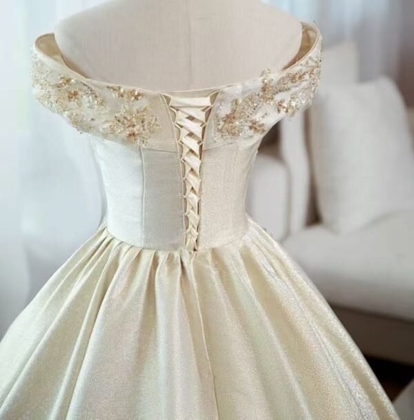 52. Golden Prom/Party Gown for Rent - Image 5