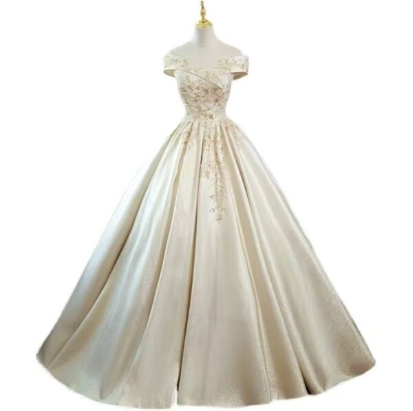 52. Golden Prom/Party Gown for Rent - Image 6